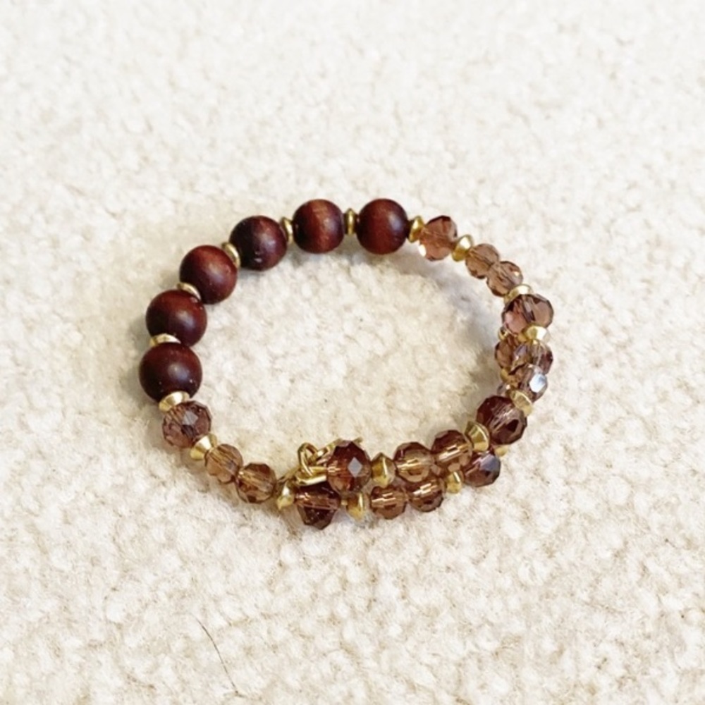 Alex & Ani Wood and Bead Expandable Wrap Bracelet